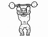 Coloring Strongman Strong Man Cartoon Pages Circus Coloringcrew Shutterstock Vector Stock Getcolorings Color Lightbox sketch template