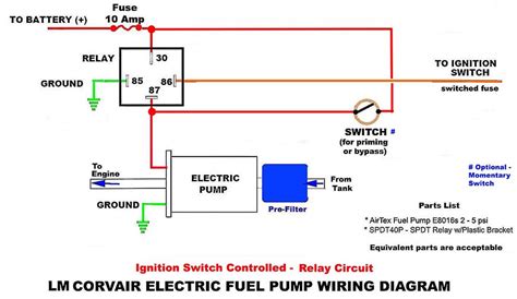 electric fuel pump circuits   relay wiring diagrams