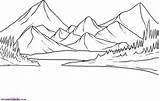 Berge Landschaft Painting Malvorlagen Coloringpagesforkids Landschaftsskizze sketch template