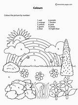 Colors Worksheets Kids Worksheet Colour Pages Coloring Spanish Pdf Color Printable English Let Weather Preschool Activity Learning Colours Colouring Numbers sketch template