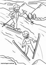 Nordische Kombination Wintersport Malvorlage sketch template
