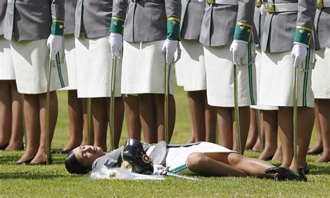 passing out parade female cadet collapses during police promotion