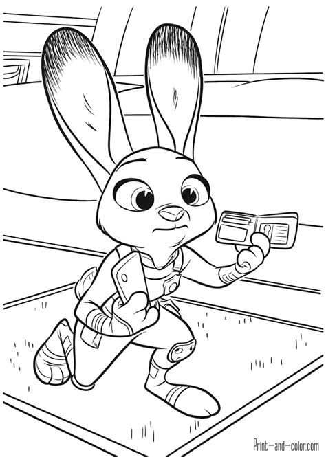 zootopia coloring pages print  colorcom