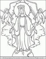 Rosary Mysteries Glorious Coronation 5th Mystery Mary Heaven Thecatholickid Getdrawings Heavens Crowned sketch template