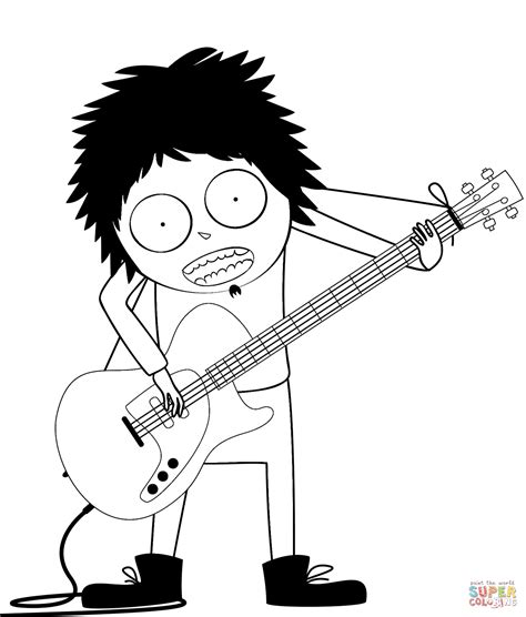 rock guitarist coloring page  printable coloring pages