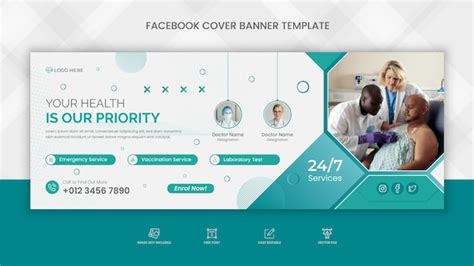 premium vector medical health care facebook cover banner
