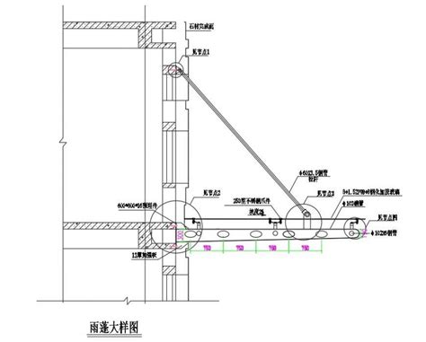 section awning cad drawings detail dwg file cadbull