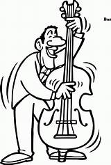 Mewarnai Bass Instrumente Basso Muzicale Alat Kontrabass Colorat Instrumentos Memainkan Musique Contrabajo Malvorlage Cuerda Pria Strumenti Musicali Laminas Hitam Misti sketch template