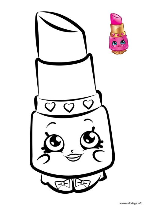 coloriage shopkins lipstick dessin