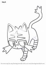 Pokemon Litten Sun Moon Coloring Pages Draw Drawing Step Learn Sketch Pokémon Tutorials Getcolorings Color Template sketch template
