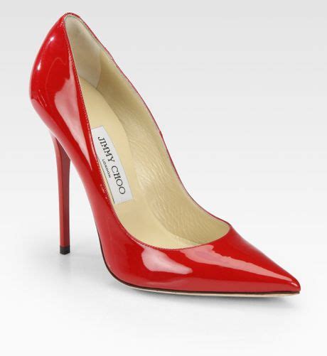 jimmy choo anouk patent leather point toe pumps  red lyst
