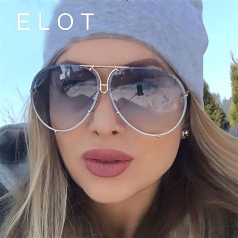 elot classic ladies oversized pilot clear sunglasses women 2017 new