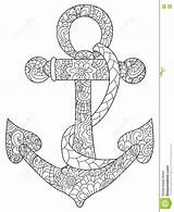 Anchor Anchors Tattoo Getdrawings Zentangle sketch template