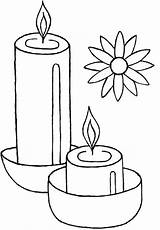 Diwali Coloring Candles Light Candle Drawing Celebrate Netart Getdrawings sketch template