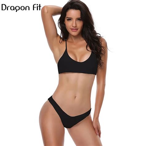 dragon fit summer sexy swimsuit bath suit bikini set woman pure color push  beach swimwear