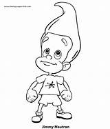 Coloring Pages Cartoon Jimmy Neutron Color Characters Character Printable Sheets Kids Cartoons Found Print Book sketch template