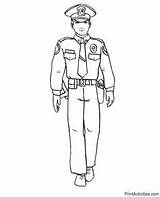 Policeman Polizei Profesiones Oficios Coloringhome sketch template