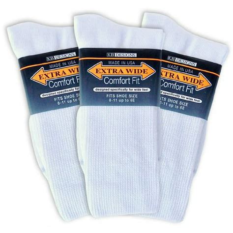 extra wide sock extra wide comfort fit athletic crew mid calf socks  men white size
