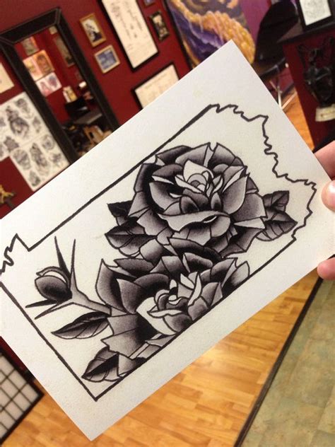 pennsylvania tattoo flash print   mugrauer tattoos flash tattoo flower tattoos