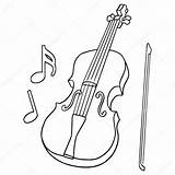 Violin Fiddle Line Drawing Stick Color Getdrawings sketch template