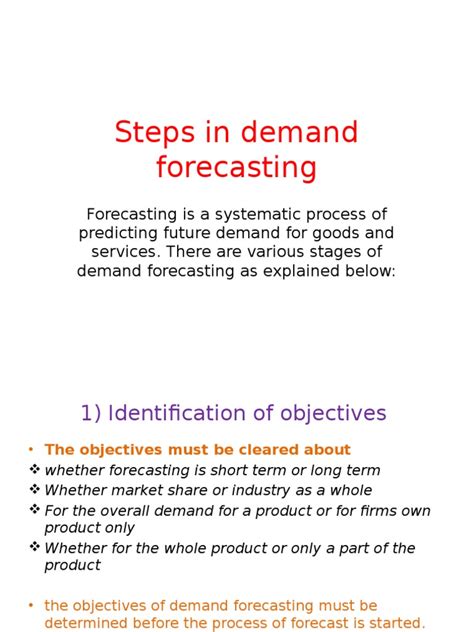 steps  demand forecasting demand forecasting