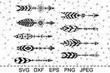 Svg Boho Feathers Set Arrows Cut Style Dxf Cart Add sketch template