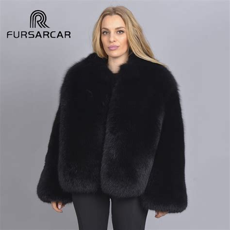 fursarcar new coming women s real fur coats black color genuine leather