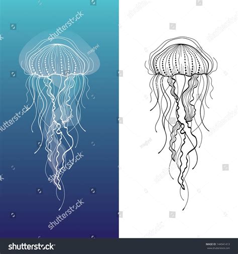 abstract graphic illustration  jellyfish  vector jellyfish drawing