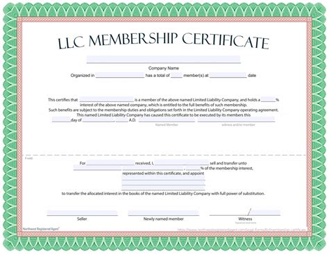 llc membership certificate meaningkosh