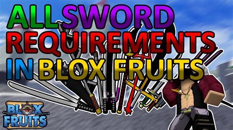 sword requirements  blox fruits youtube