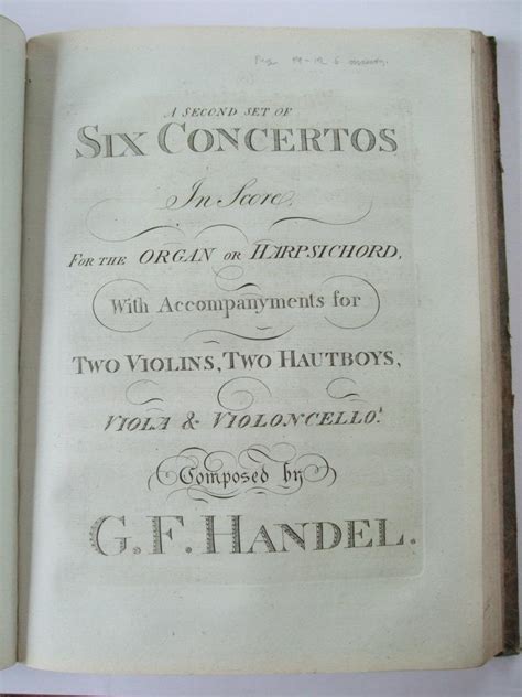 Concertos For Organ Or Harpsichord Arnold Edition By Handel G F