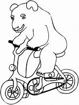 Circus Bear Coloring Pages Bicycle Riding Standing Feet Two sketch template