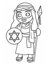 Coloring Hanukkah Judah sketch template