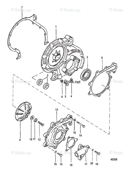 mercruiser sterndrive gas engines oem parts diagram  front cover