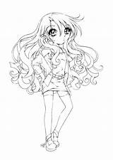 Coloring Pages Girl Anime Cute Girls Angel Goth Gothic Emo Pretty Printable Color Deviantart Print Adults Kids Drawings Drawing Sureya sketch template