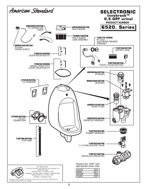 repair parts diagram american standard