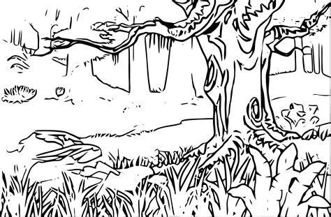 forest landscape landscape coloring page wecoloringpagecom