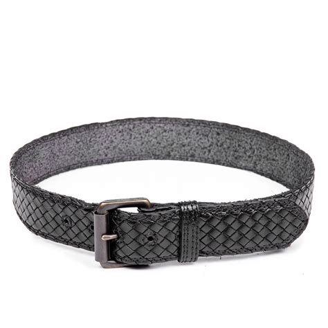 mens woven belt  black  linea pelle linea pelle luxury leather goods