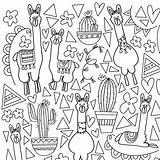 Llamas Drawn sketch template