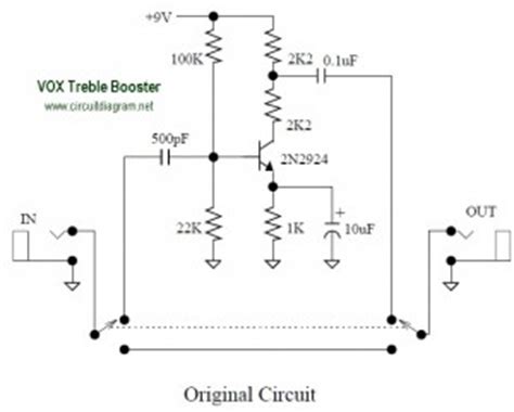 vox treble booster effect circuit scheme
