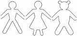 Paper Template Chain Person Dolls People Doll Blank Printable Cut Clipart Kids Pattern Cliparts Templates Bonequinhos Para Origami Crafts Coloring sketch template