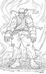 Ryu Dibujos Hadou sketch template