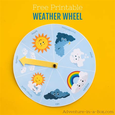 printable weather wheel  children adventure   box