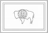 Wyoming Flag Coloring State Geography sketch template