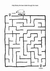 Maze Mazes Penguins Colorare Labirinti Skating Labirinto Giochi Laberintos Orso Natale sketch template