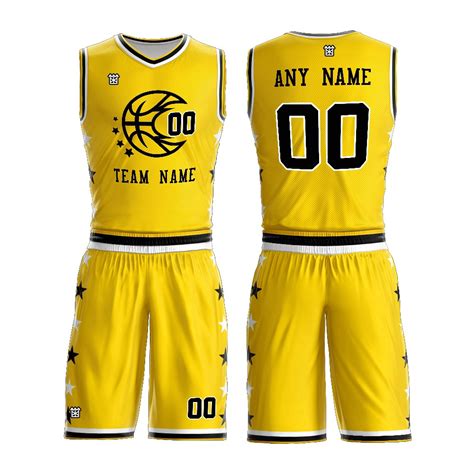 basketball jersey uniform design color yellow  style customized   number basketball jersey