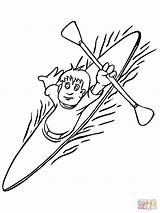Coloring Kayak Clipart Rowing Canoe Boy Kayaking Drawing Pages Floating Printable Template Paddling Getdrawings sketch template