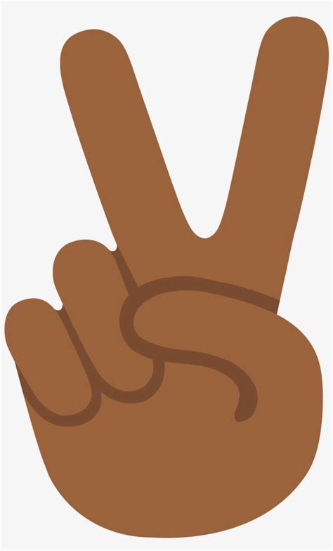 emoji uc ffe peace sign hand emoji brown png transparent png