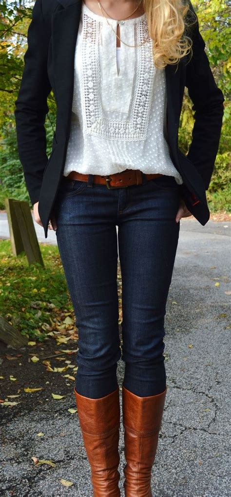 How To Wear Knee High Boots With Jeans Her Style Code