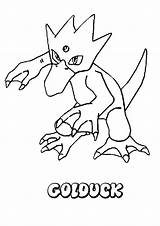 Pokemon Coloring Pages Water Fire Golduck Type Coloriage Imprimer Getcolorings Color Printable Hellokids Choose Board Spotlight sketch template